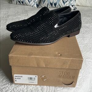 Steve Madden Black Studded Loafers